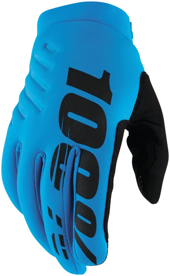 100% Brisker Gloves - Turquoise, Full Finger, Men's, Medium