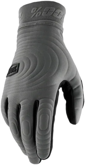 100% Brisker Xtreme Gloves - Charcoal, Full Finger, Men's, Large