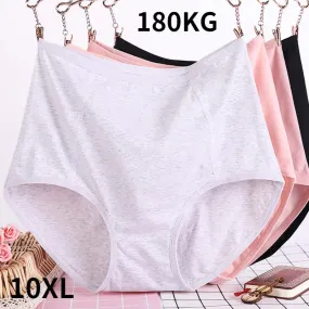 10XL 150kg 160kg 180kg Women Extra Large Super Plus Size Underwear Pants High  Waist Cotton Breathable Triangle Shorts Lingerie