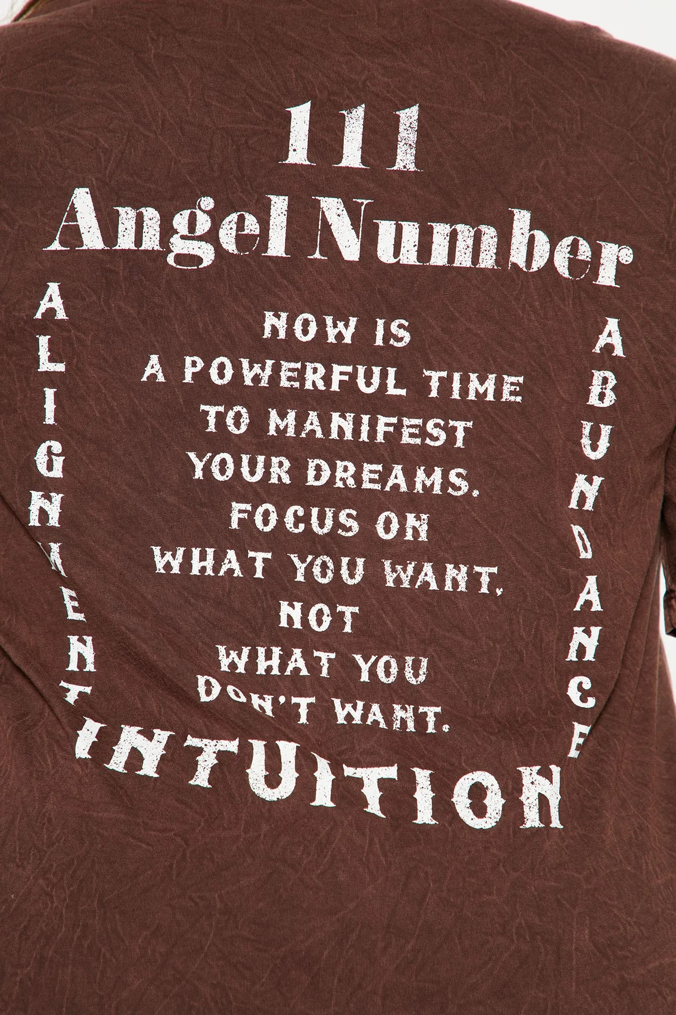 111 Angel Number Tunic Top - Dark Brown