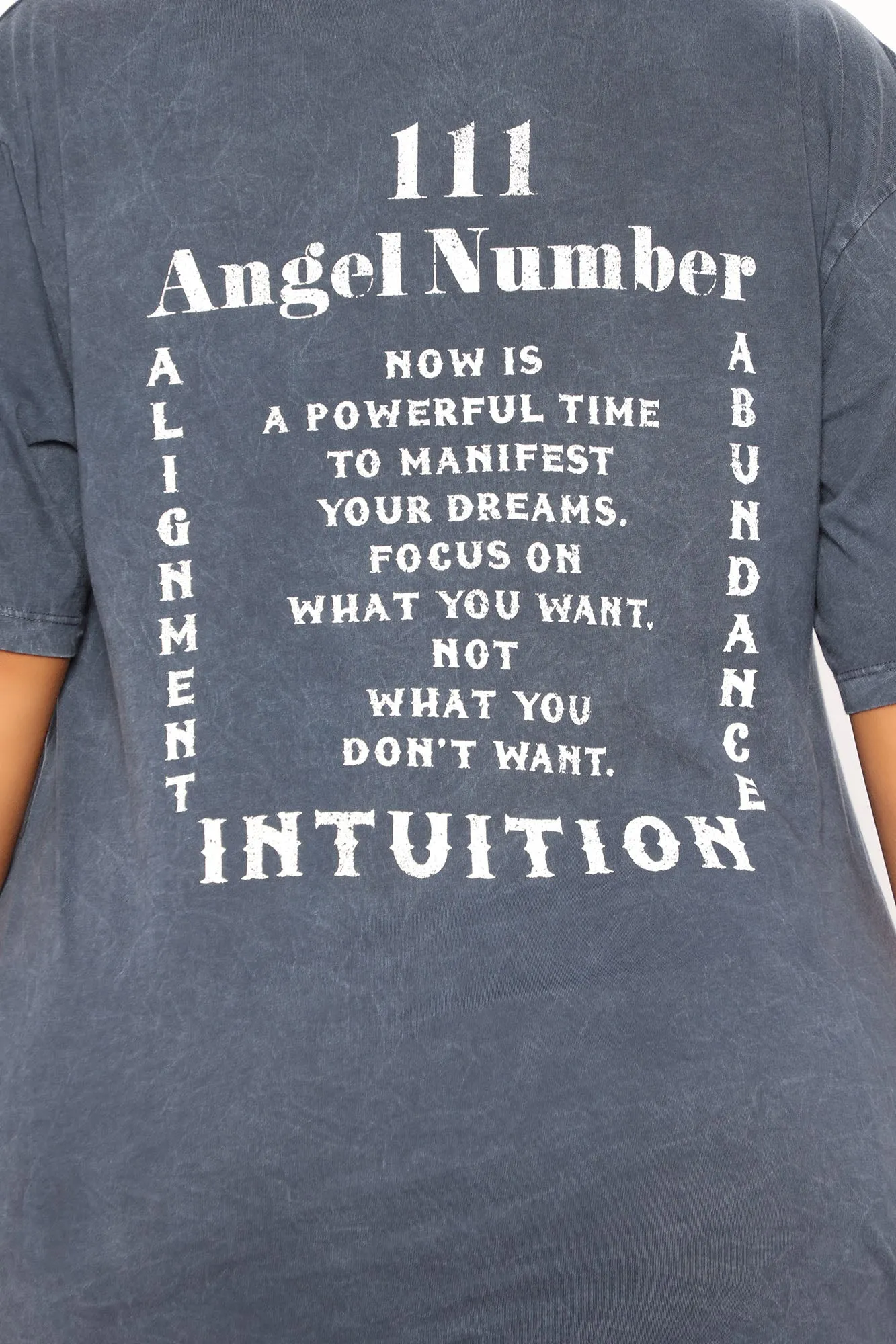 111 Angel Number Tunic Top - Grey/combo