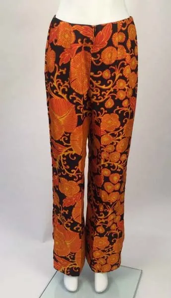 1960s Mollie Parnis Mandarin Floral Two Piece Ensemble