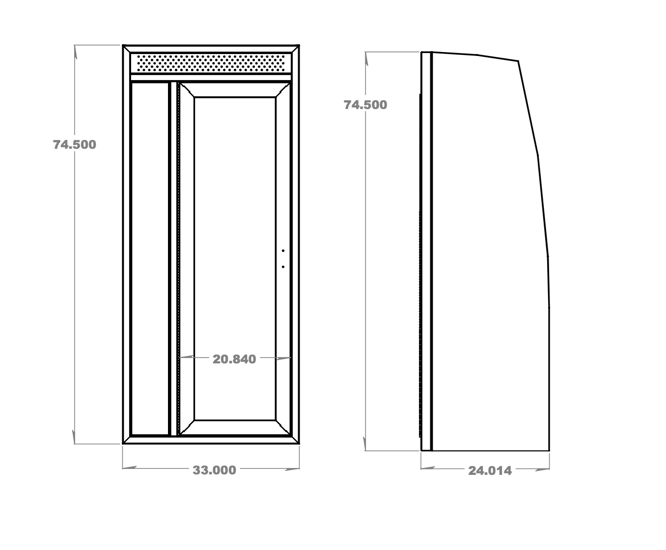 33" Shower