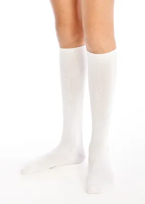 3PK White Knee Length Super-Soft Bamboo School Socks