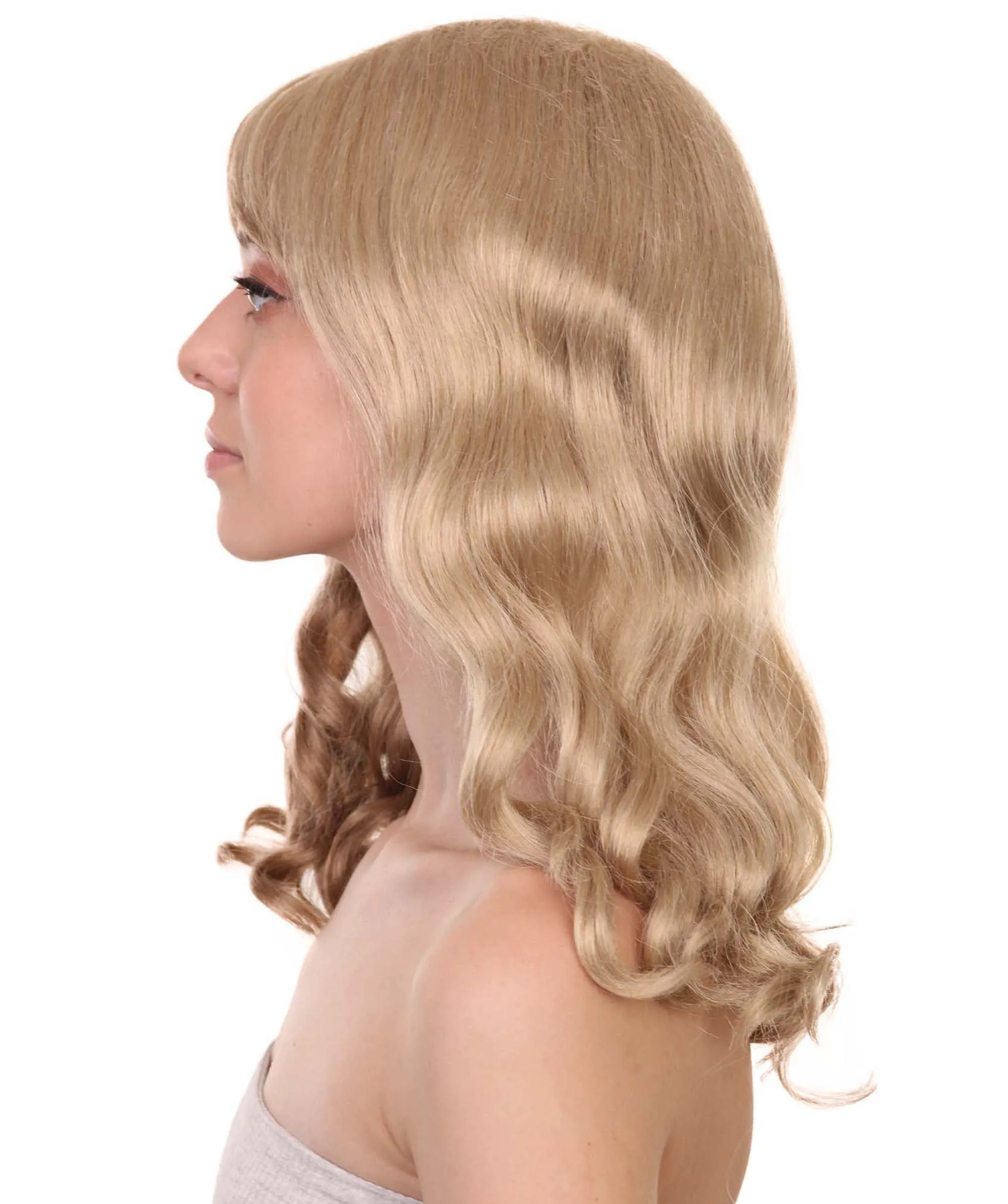 Adult Women's Medium Wavy Country 80's Pop Star Wig | Synthetic Soft Fiber | Capless Cap Design | Perfect for Halloween