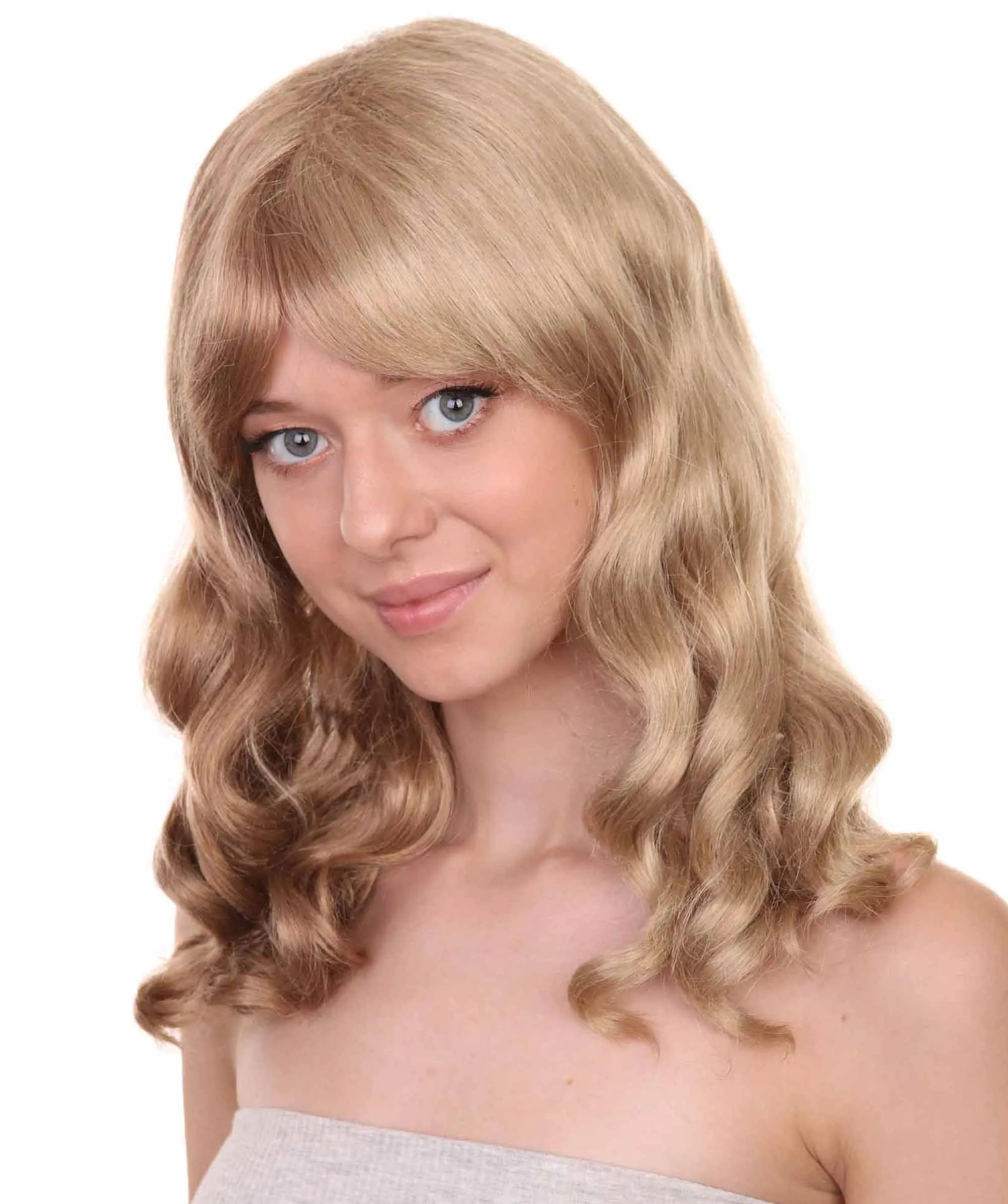 Adult Women's Medium Wavy Country 80's Pop Star Wig | Synthetic Soft Fiber | Capless Cap Design | Perfect for Halloween