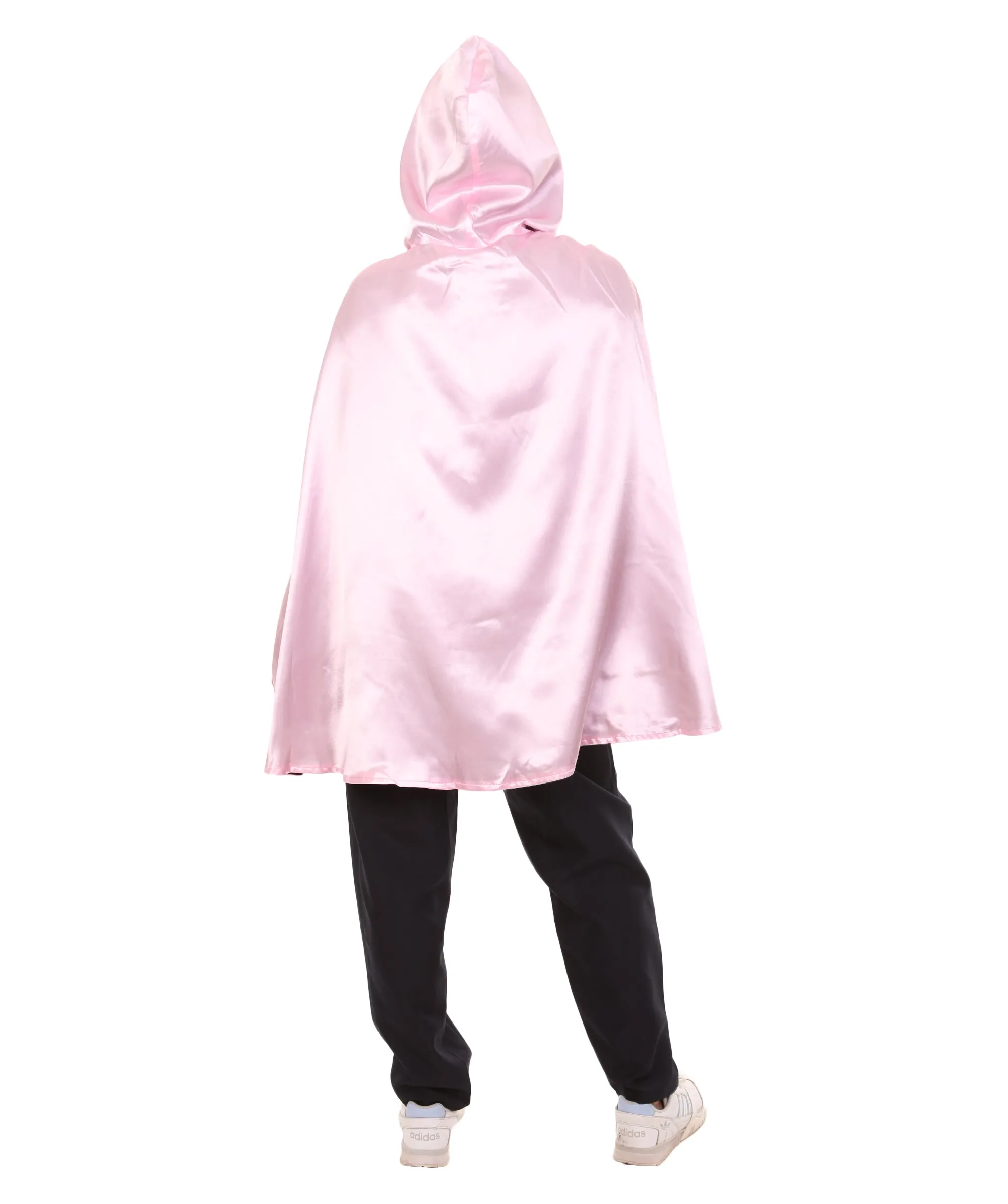 Adult Women's Reversible Hooded Short Cape Costume | Multiple Color Option Halloween Costume