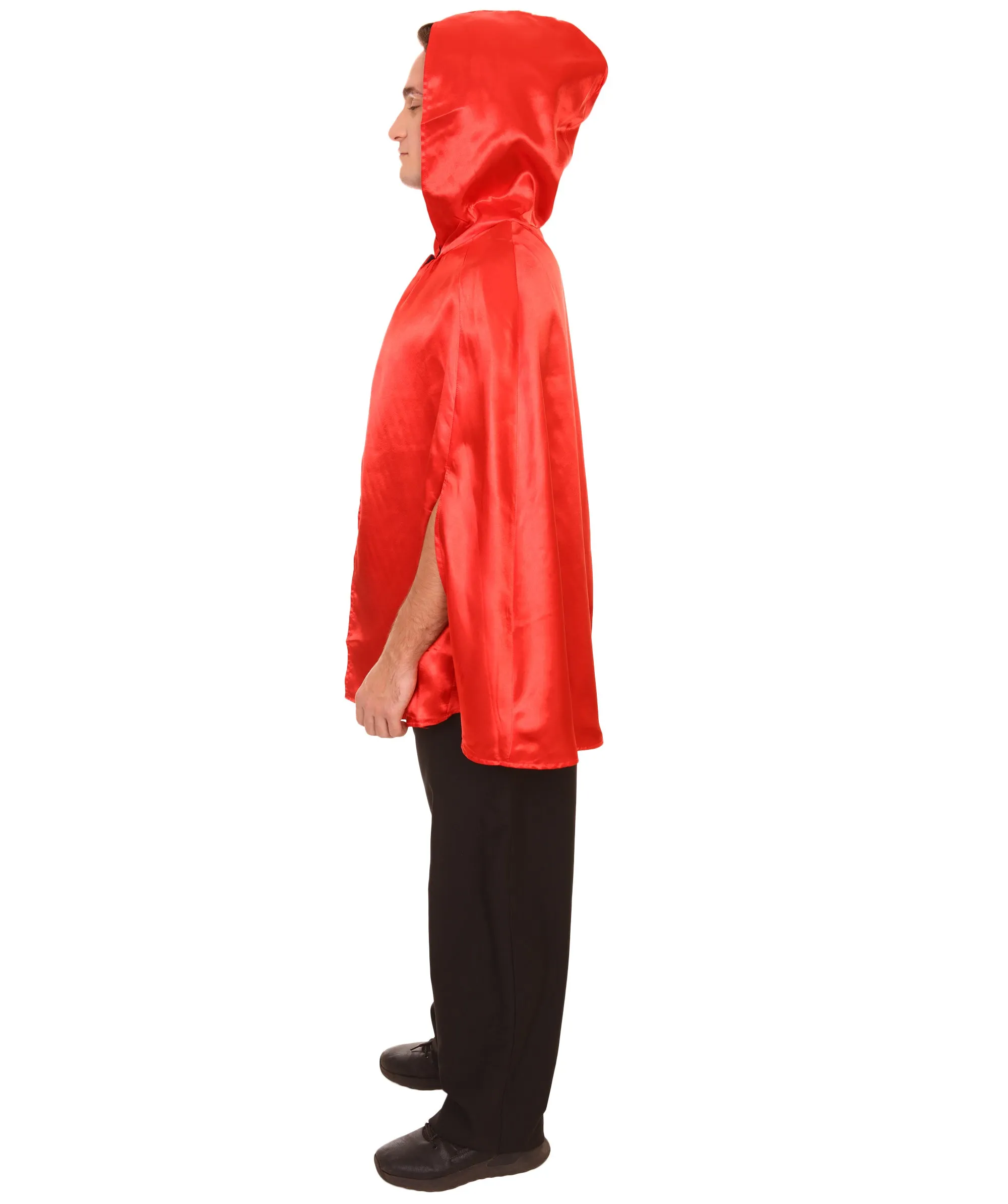 Adult Women's Reversible Hooded Short Cape Costume | Multiple Color Option Halloween Costume