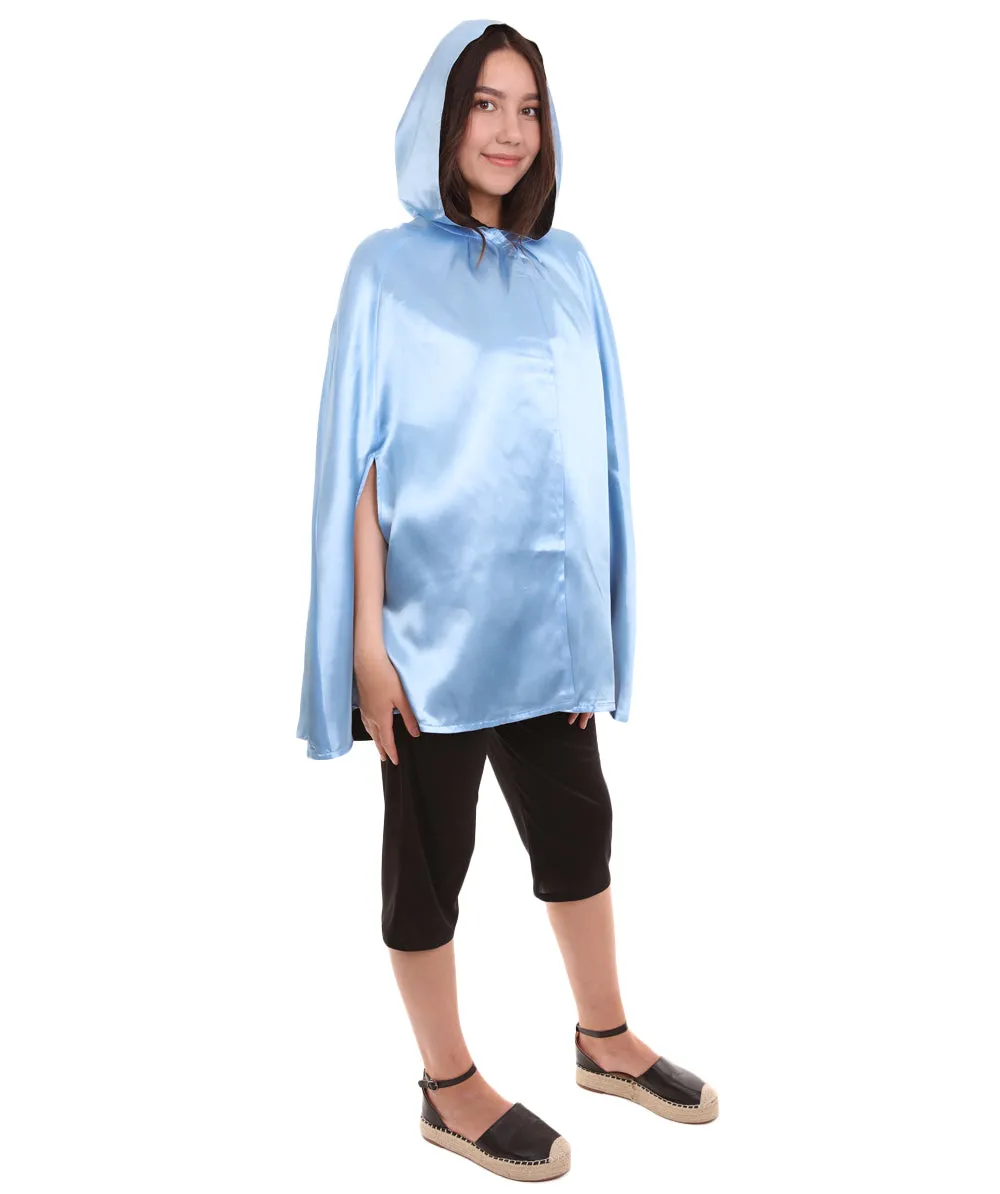 Adult Women's Reversible Hooded Short Cape Costume | Multiple Color Option Halloween Costume