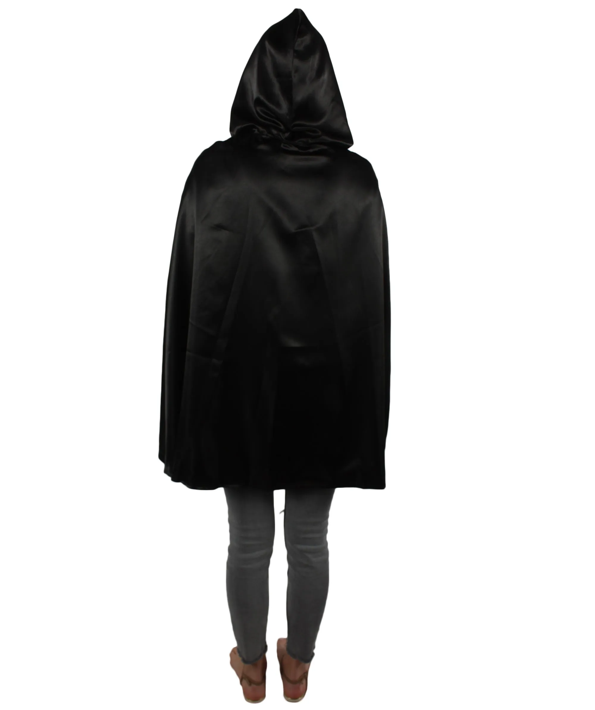 Adult Women's Reversible Hooded Short Cape Costume | Multiple Color Option Halloween Costume