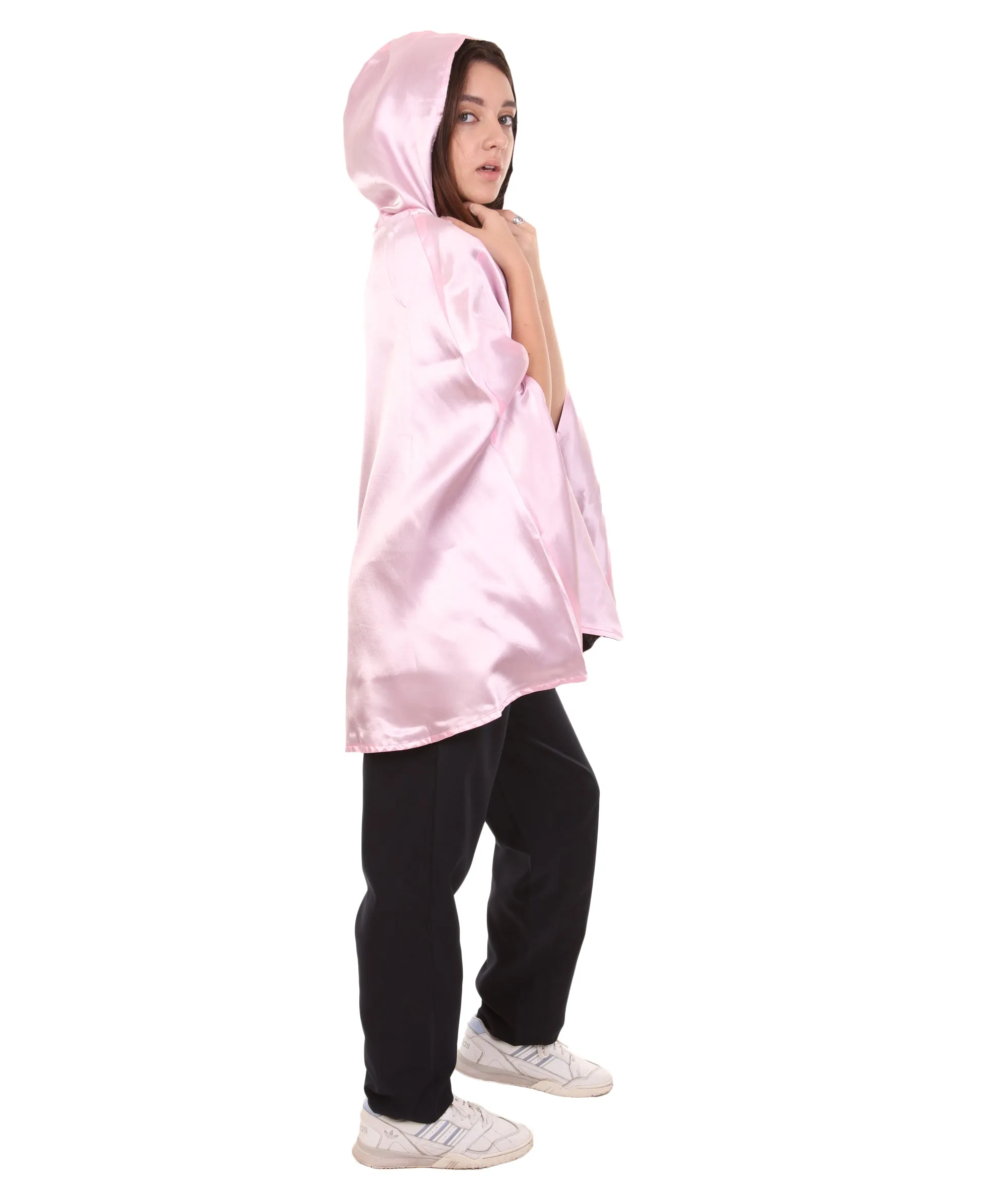 Adult Women's Reversible Hooded Short Cape Costume | Multiple Color Option Halloween Costume