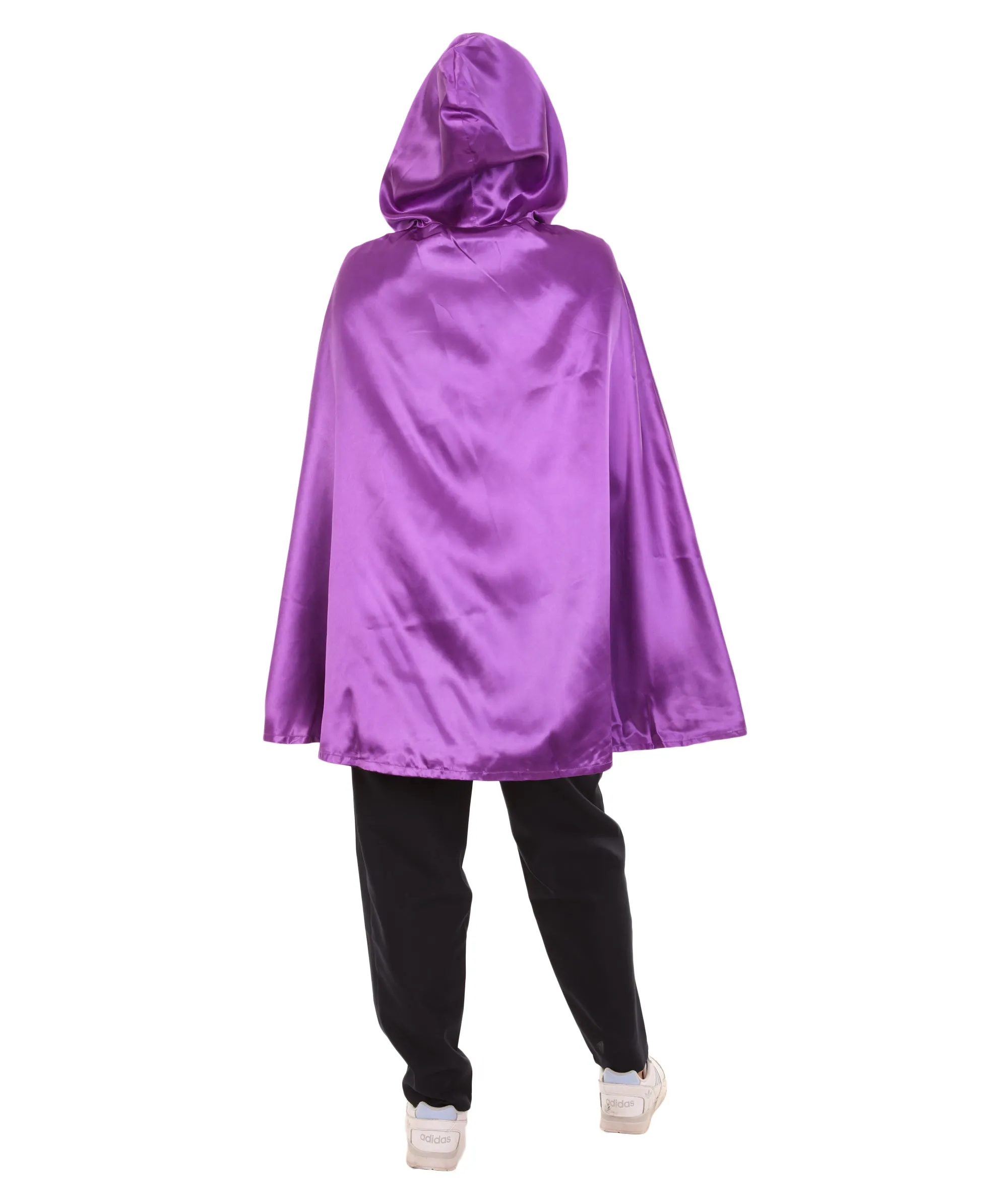 Adult Women's Reversible Hooded Short Cape Costume | Multiple Color Option Halloween Costume