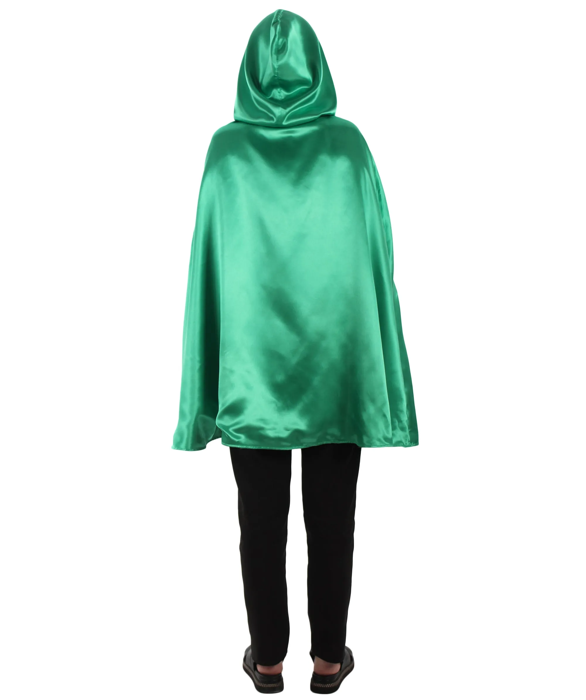 Adult Women's Reversible Hooded Short Cape Costume | Multiple Color Option Halloween Costume