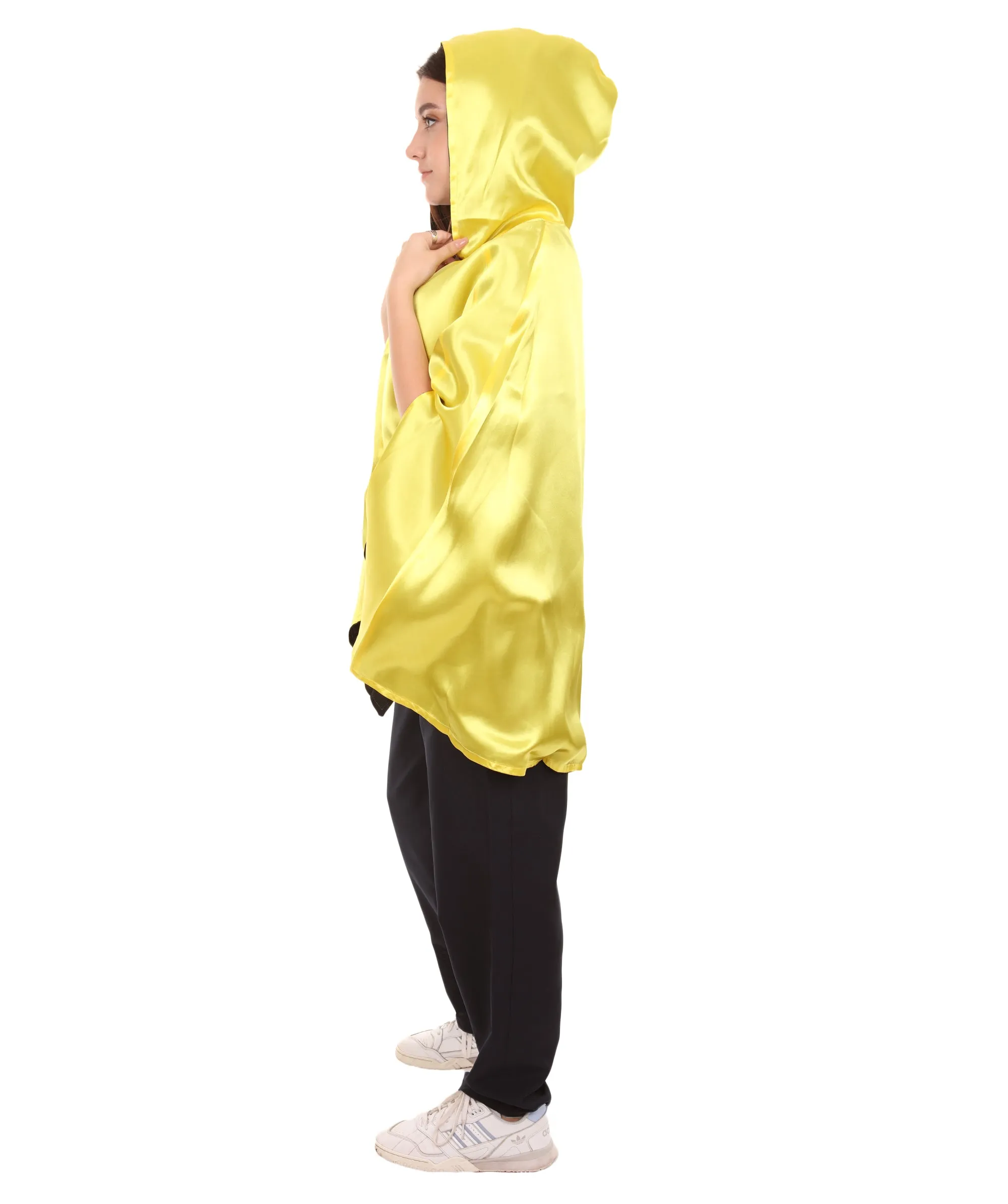 Adult Women's Reversible Hooded Short Cape Costume | Multiple Color Option Halloween Costume