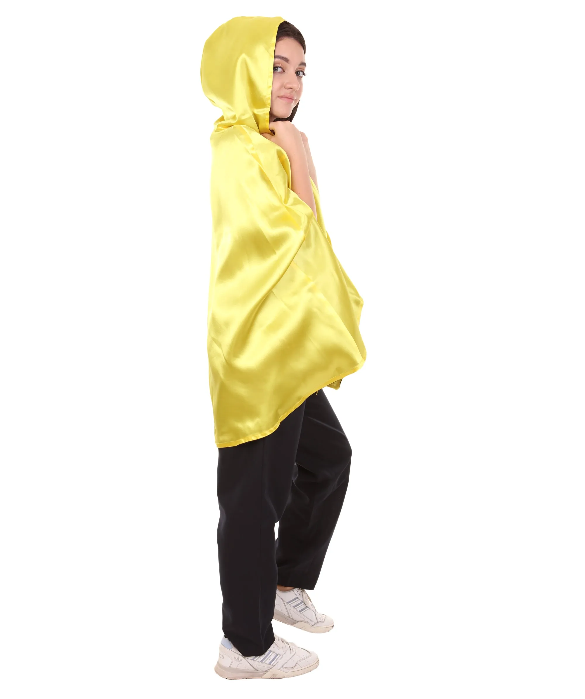 Adult Women's Reversible Hooded Short Cape Costume | Multiple Color Option Halloween Costume