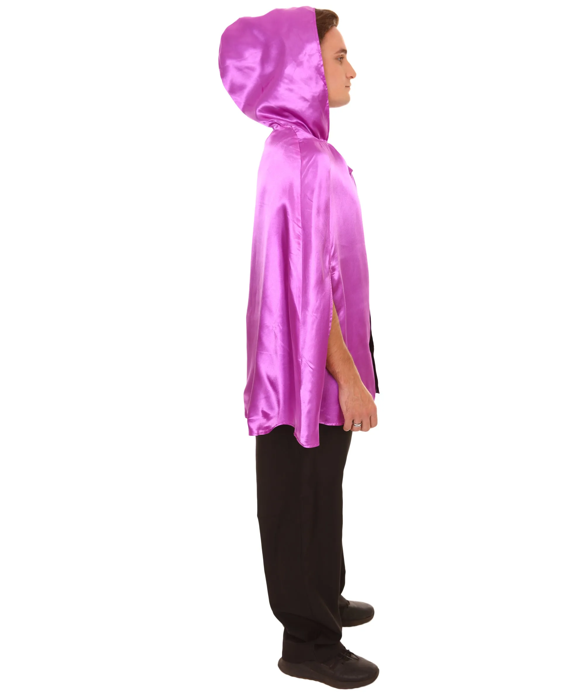 Adult Women's Reversible Hooded Short Cape Costume | Multiple Color Option Halloween Costume