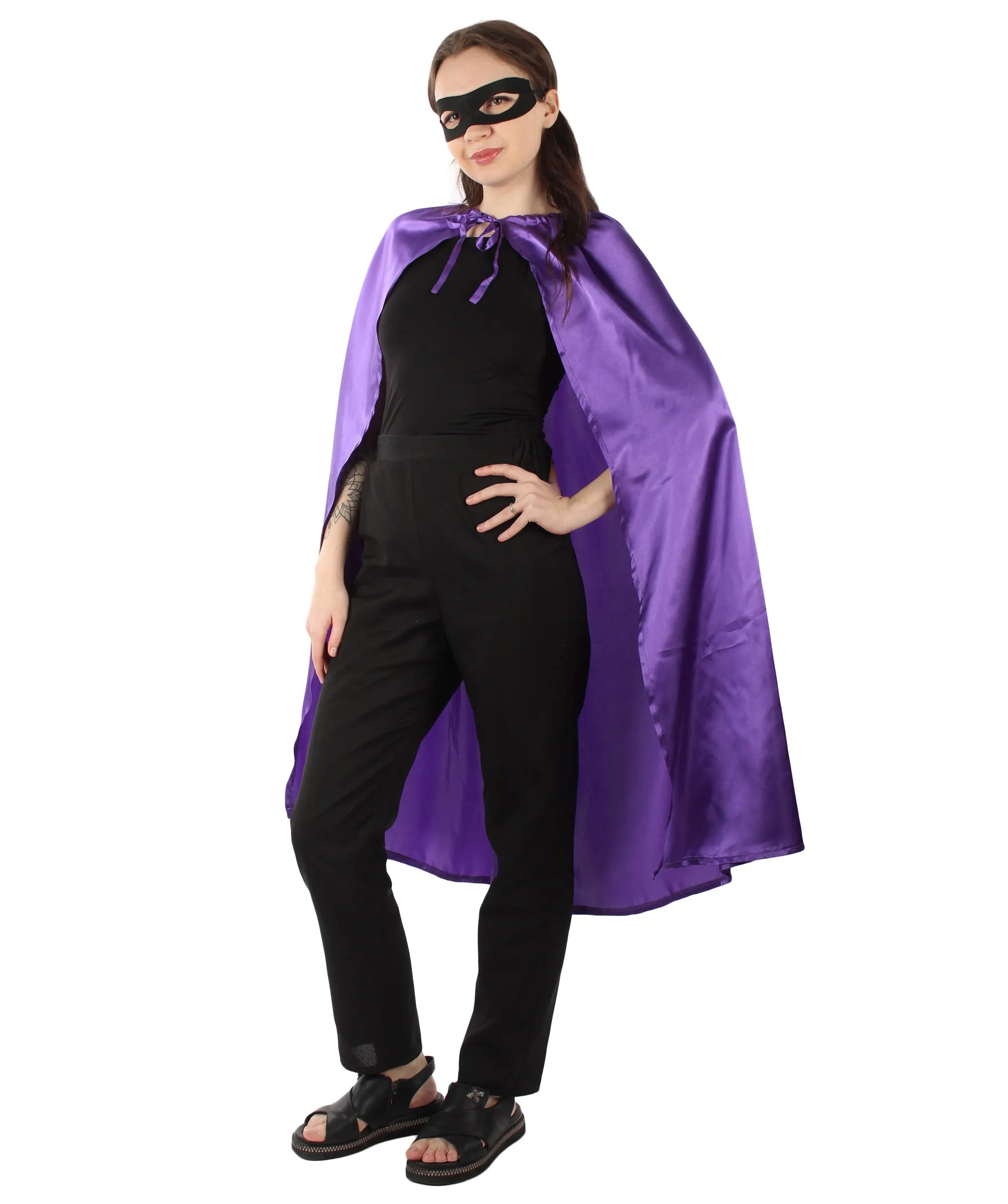 Adult Women's Superhero Cape with Mask Set Cartoon Costume |  Multiple Color Options Halloween Costume