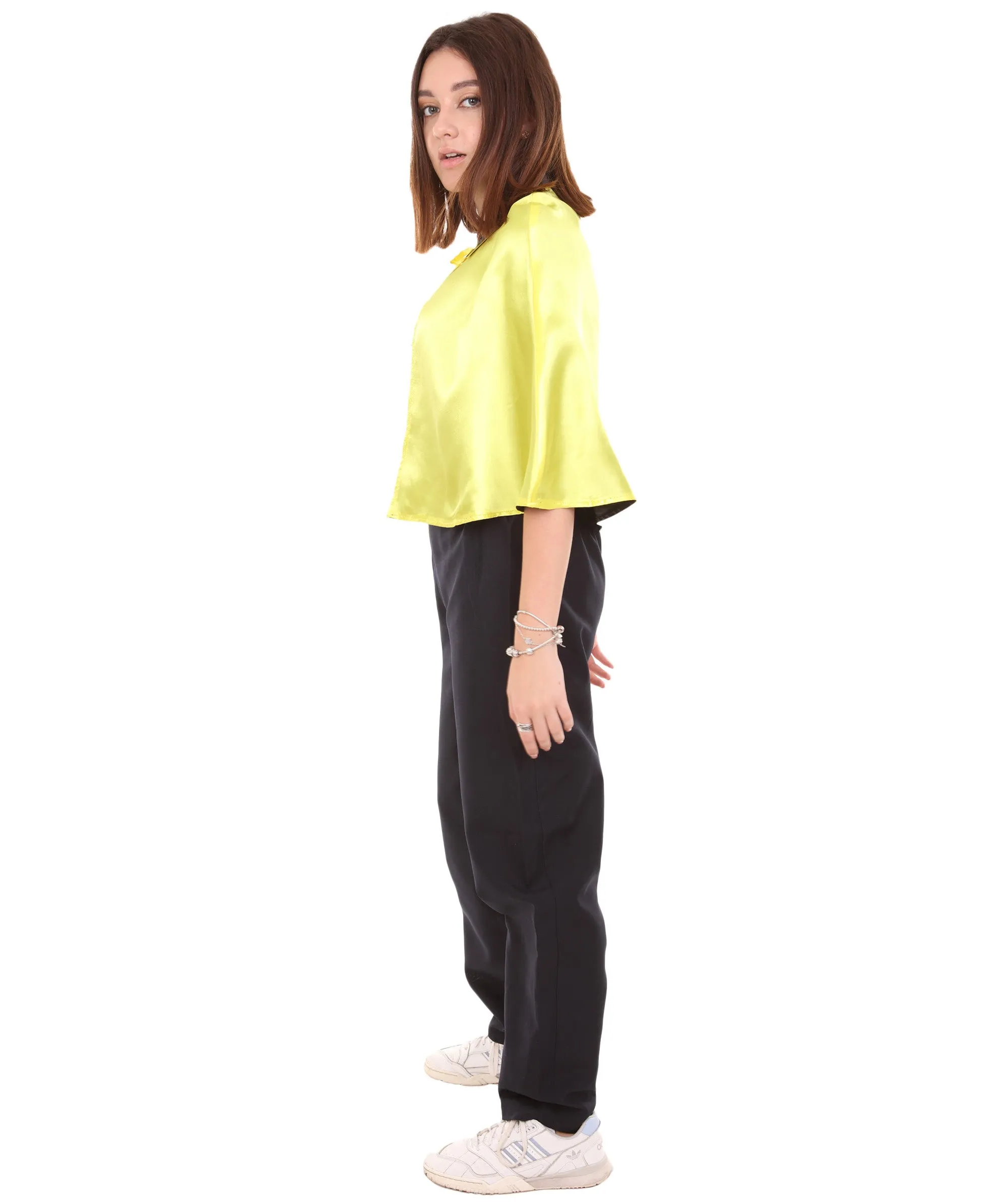 Adult Women's Vampire Cape | Yellow & Black Halloween Costume