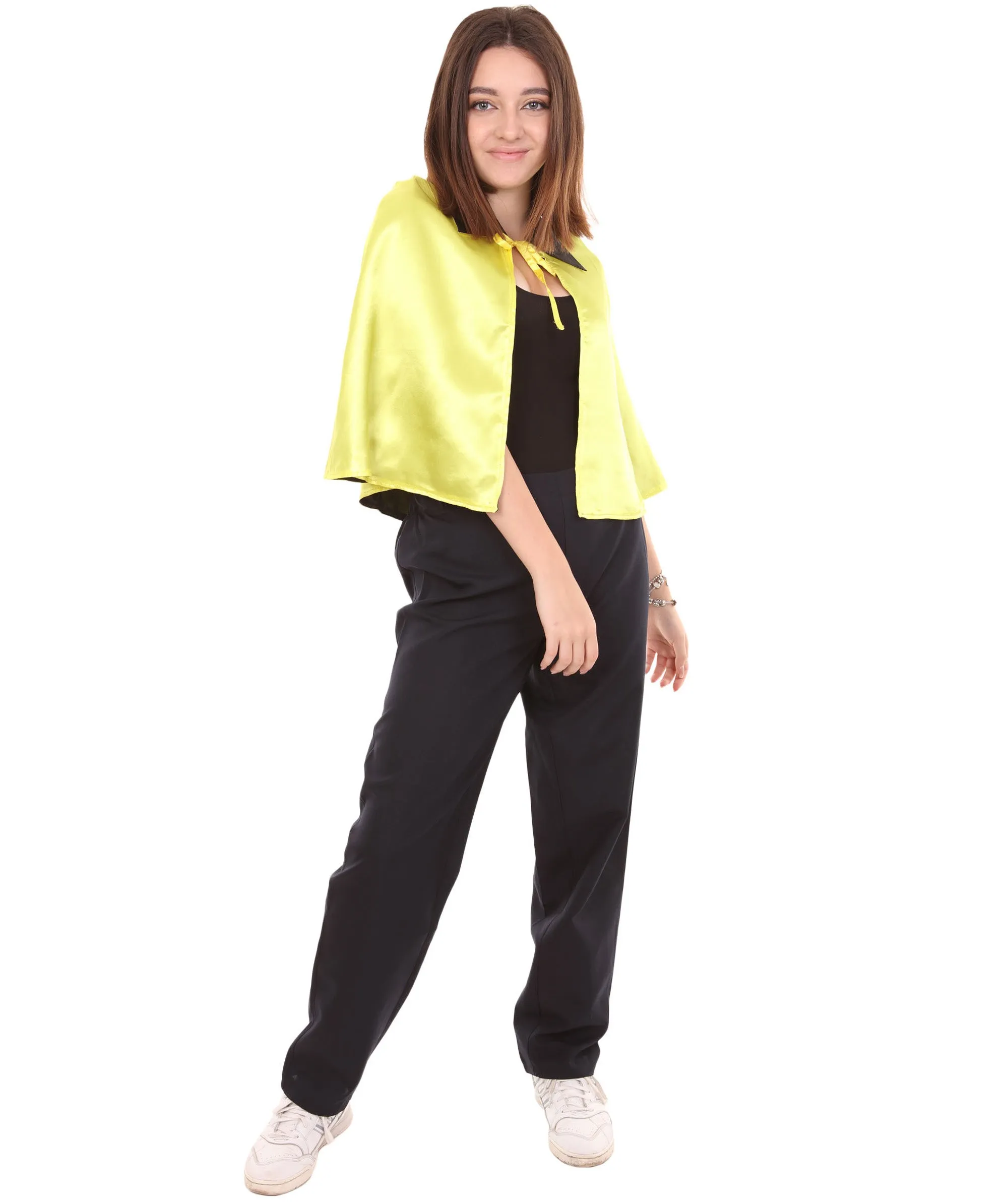 Adult Women's Vampire Cape | Yellow & Black Halloween Costume