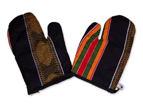 African Print Oven Mitts - KENKEY Kente print