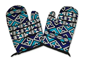 African Print Oven Mitts - LABADJA Bogolan print