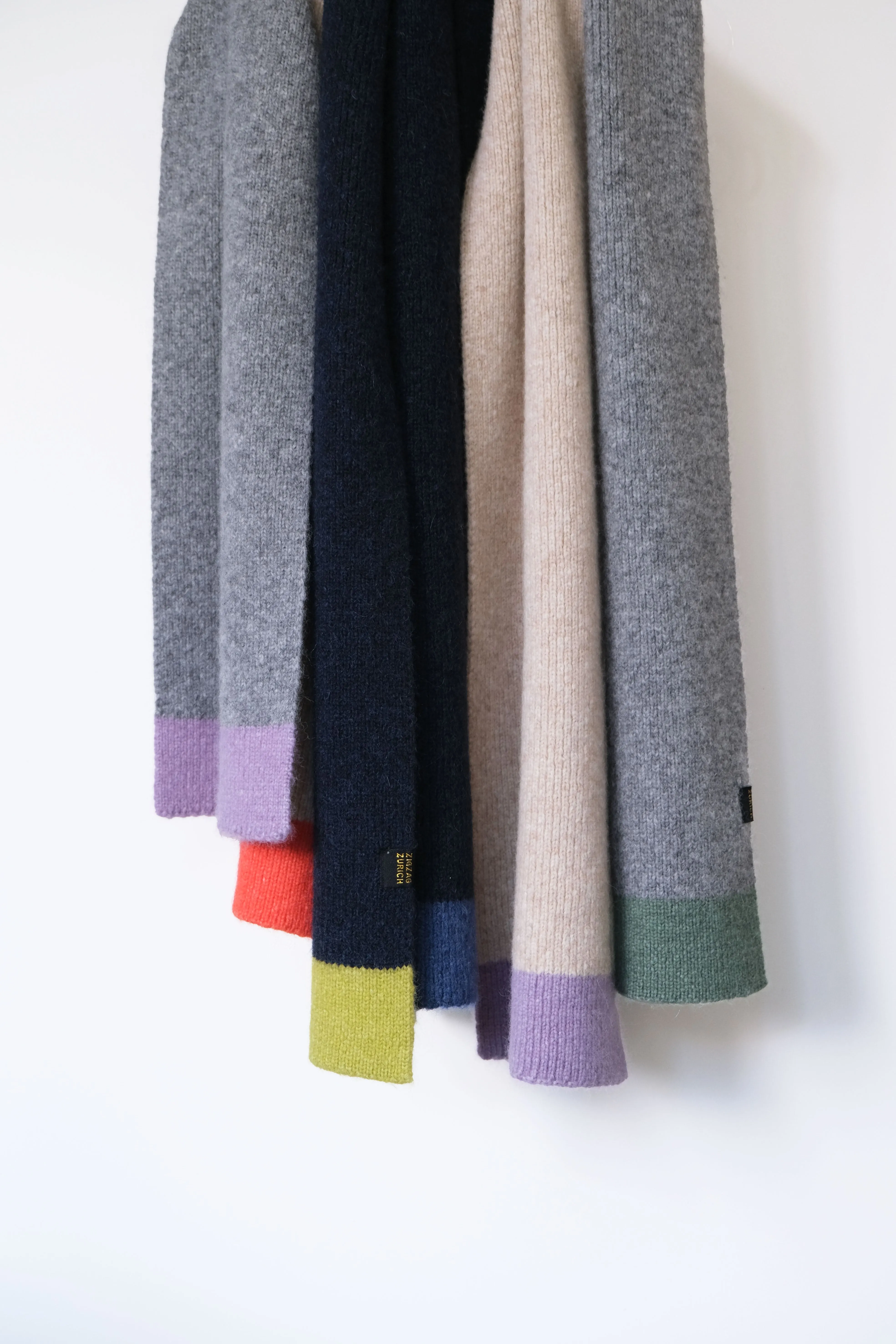 Alpaca Wool Scarf "Trio Colore" - Grey