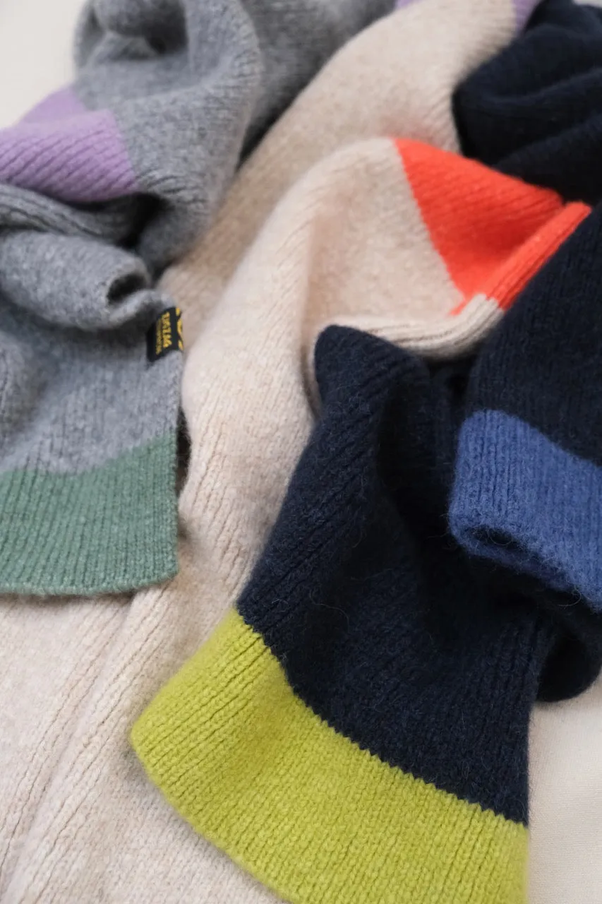 Alpaca Wool Scarf "Trio Colore" - Grey