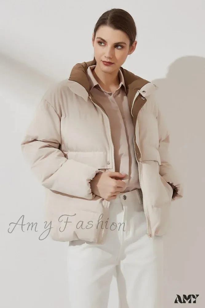 Amy Fashion - Parka Solid Warm Outwear Coat