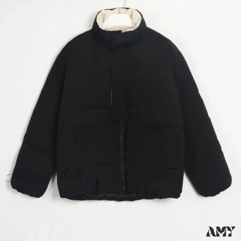 Amy Fashion - Parka Solid Warm Outwear Coat