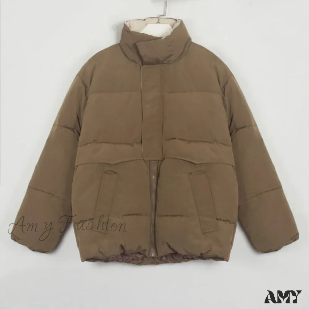 Amy Fashion - Parka Solid Warm Outwear Coat