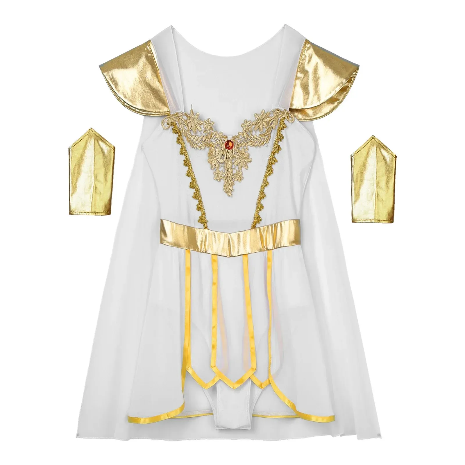 Ancient Leotard Cosplay Toga Cape Greek Empress Roman Halloween Goddess Attire