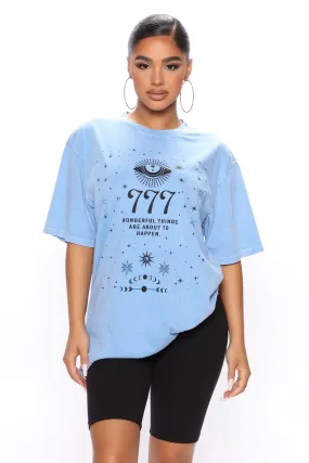 Angel Number 777 Washed Top - Blue