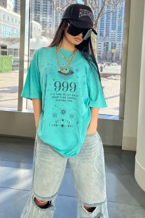 Angel Number 999 Washed Top - Mint