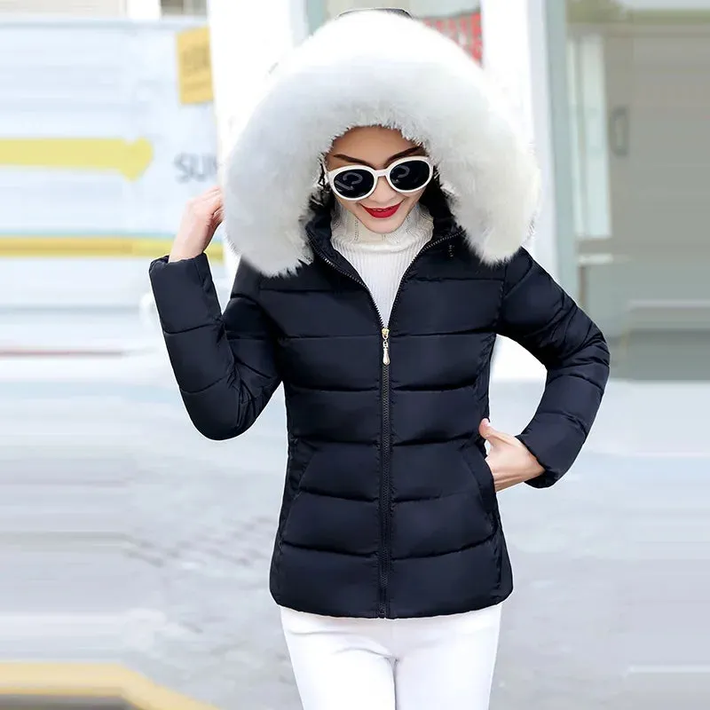 Autumn Coat Female Jacket New 2024 Hooded Parka Warm Big Fur Winter Jacket Women Wadded Ladies Plus size 5XL Women's down jacket