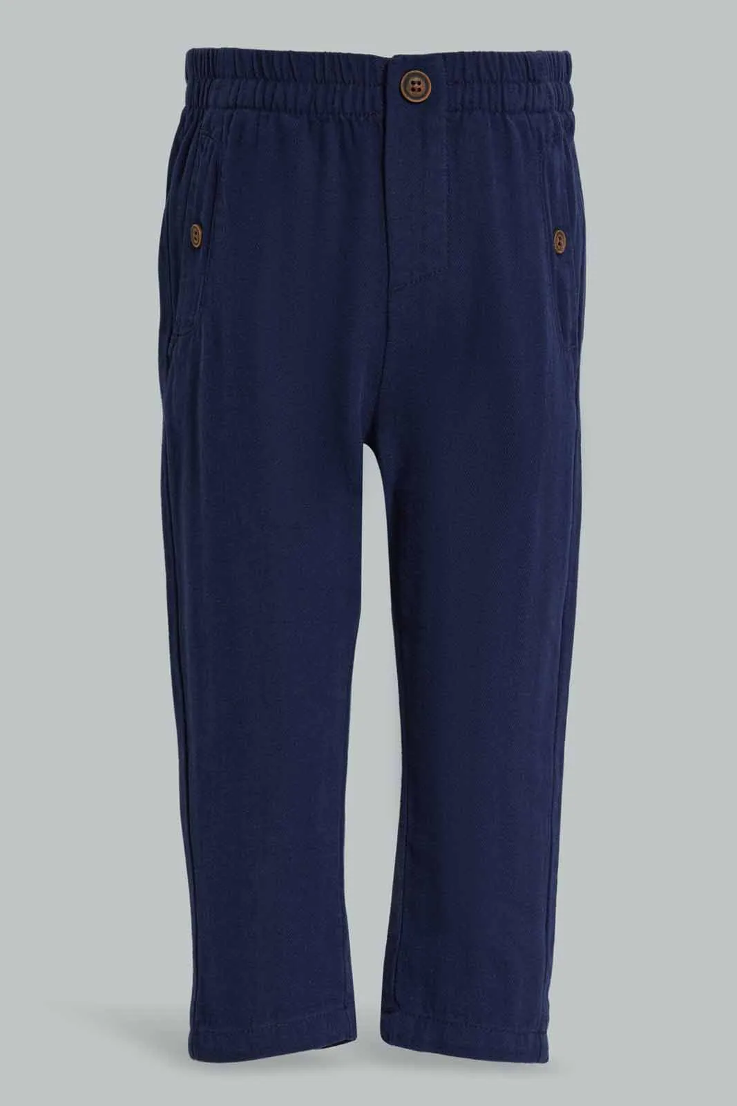 Baby Boys Navy Herringbone Trouser