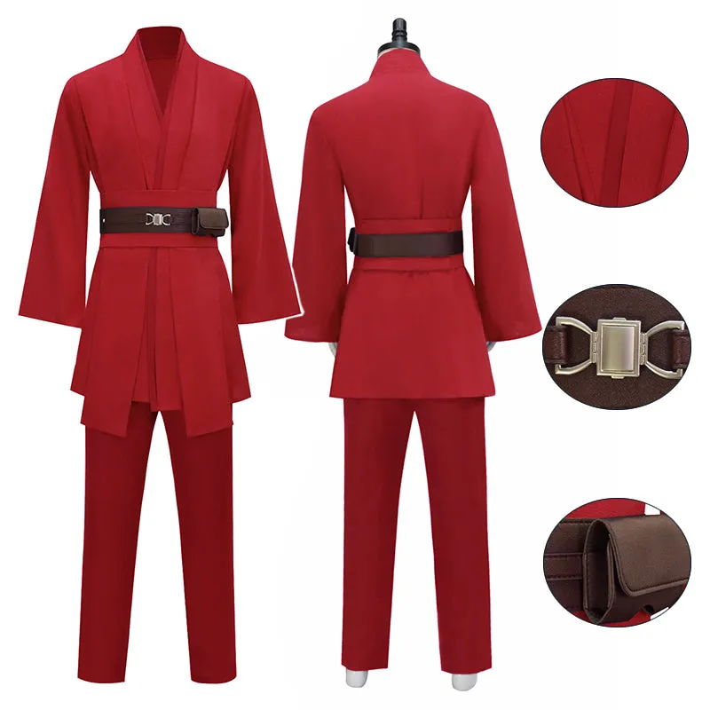 Becostume Star Wars Anakin Skywalker Cosplay Costume Anakin Red Tunic Suit Halloween Outfit