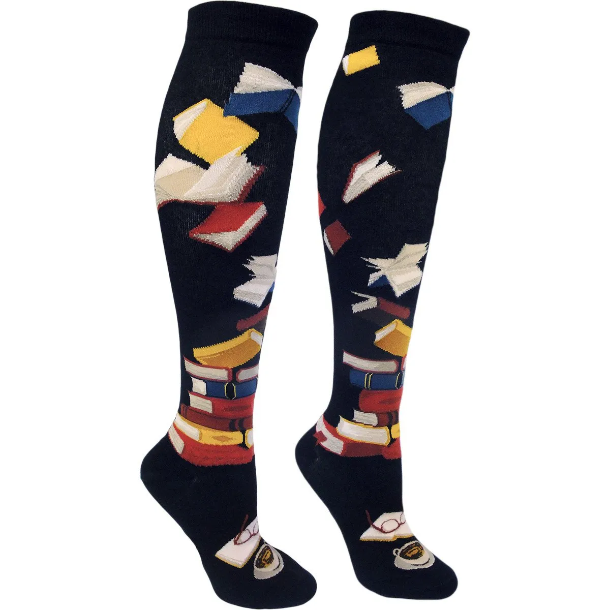 Bibliophile Knee High Socks in Black