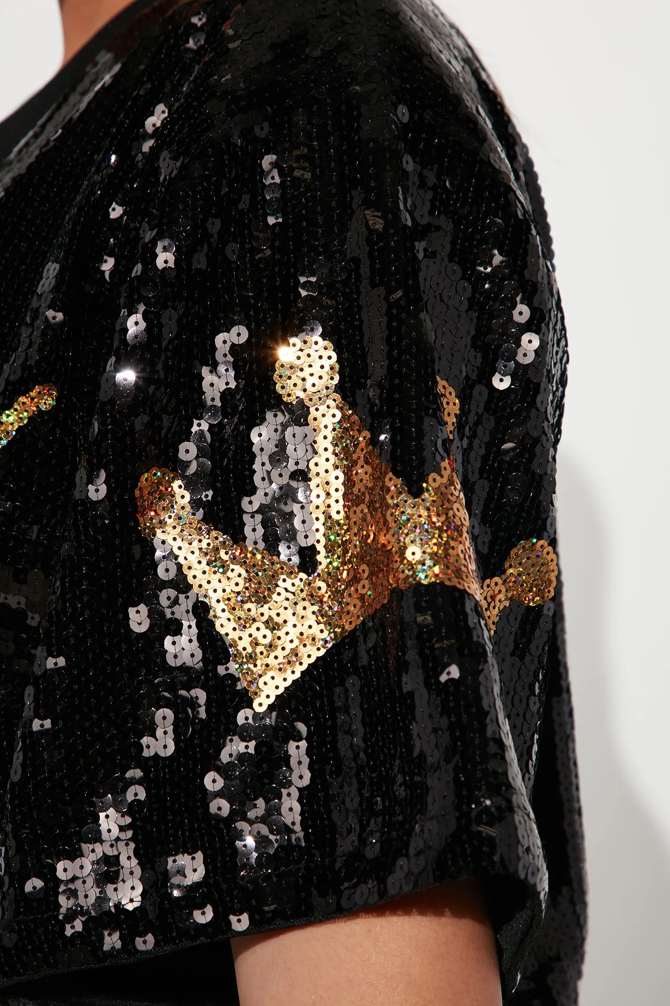 Birthday Queen Sequin Tunic - Black