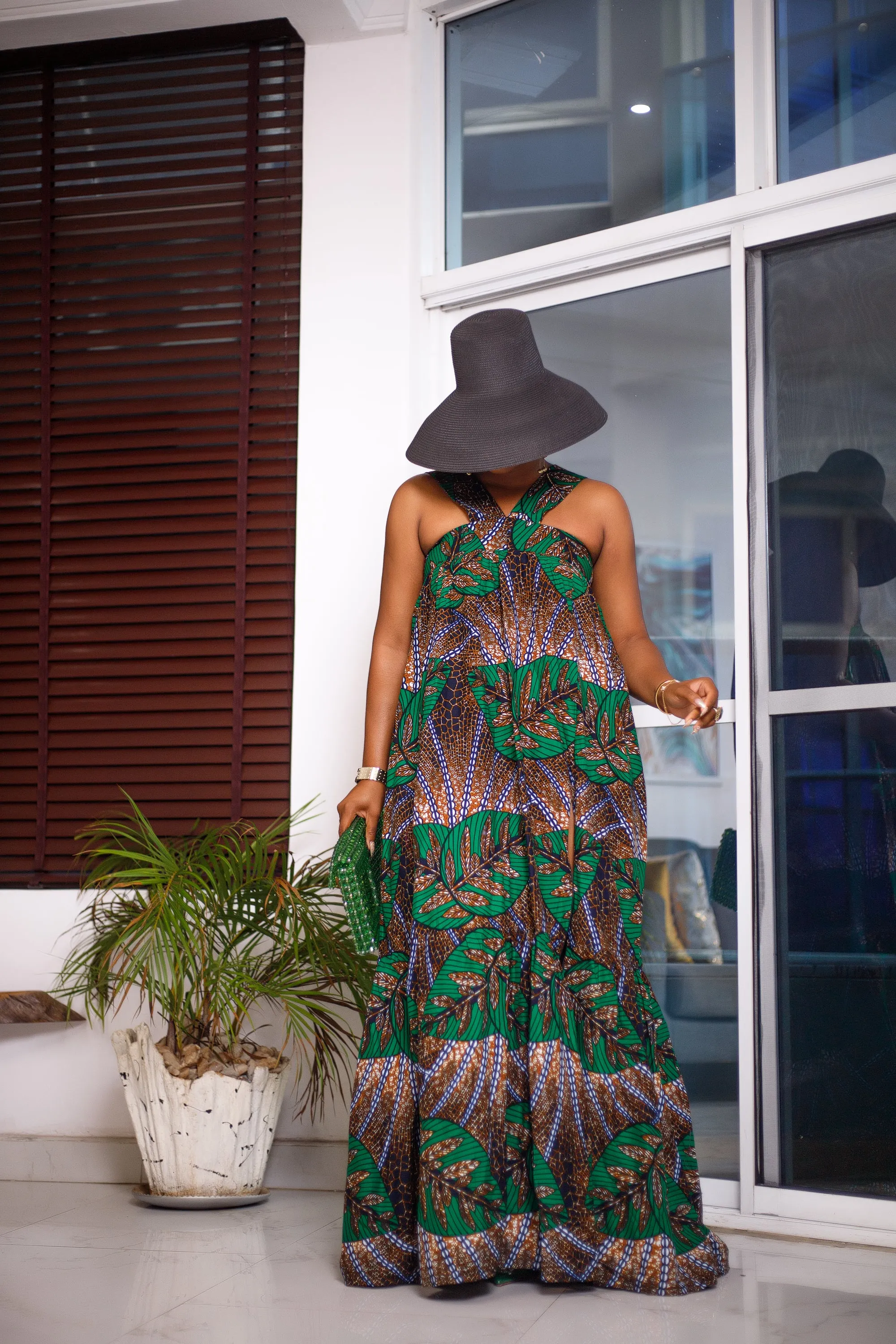 BISI AFRICAN PRINT MAXI DRESS