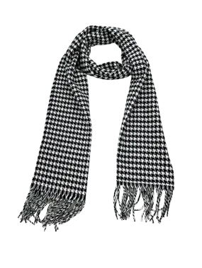 Black and White Fashion Style Plaid Wool Scarf