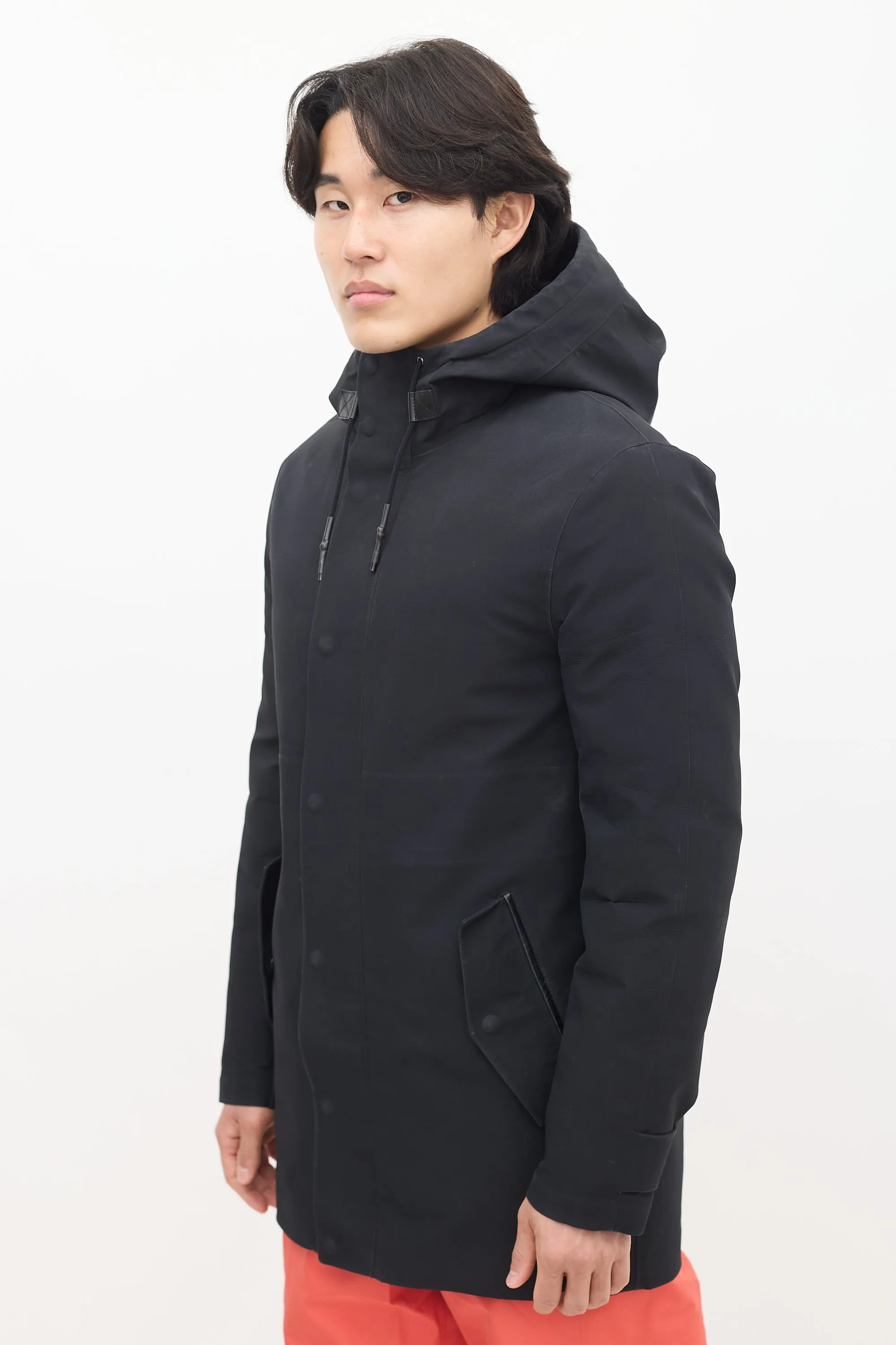 Black Down & Nylon 2-in-1 Coat