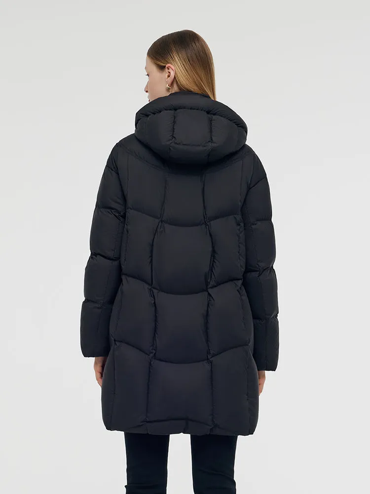 Black Hooded Goose Down Coat