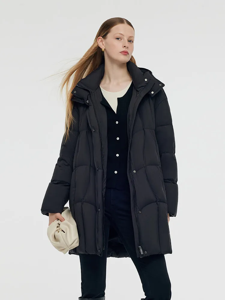 Black Hooded Goose Down Coat