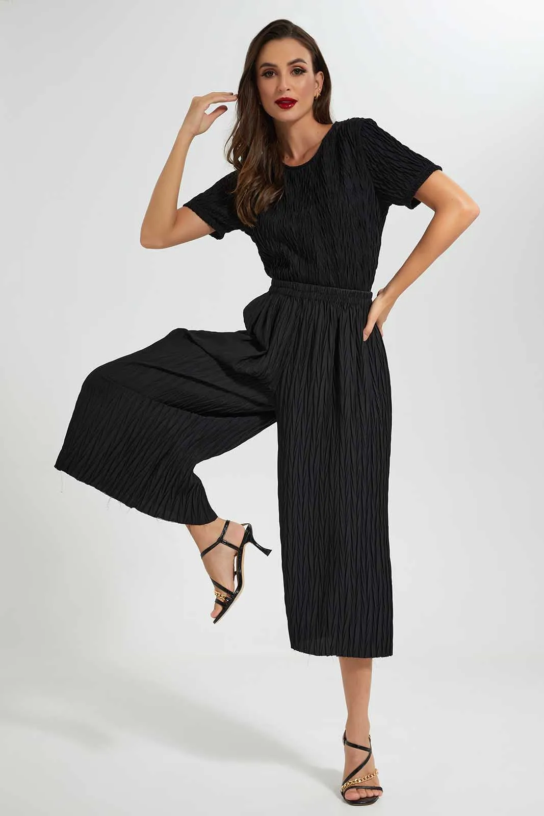 Black Pleated Trouser