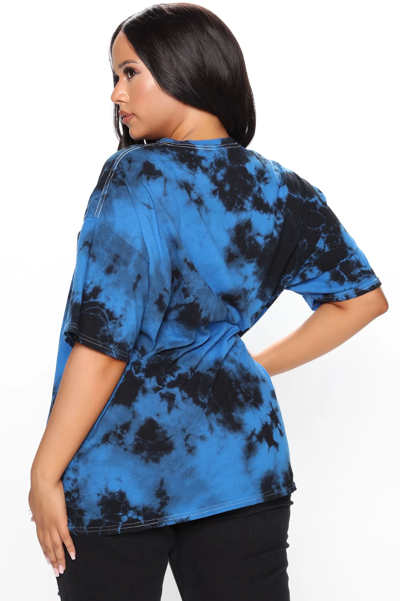 Blessed Tie Dye Tunic Top - Royal/combo