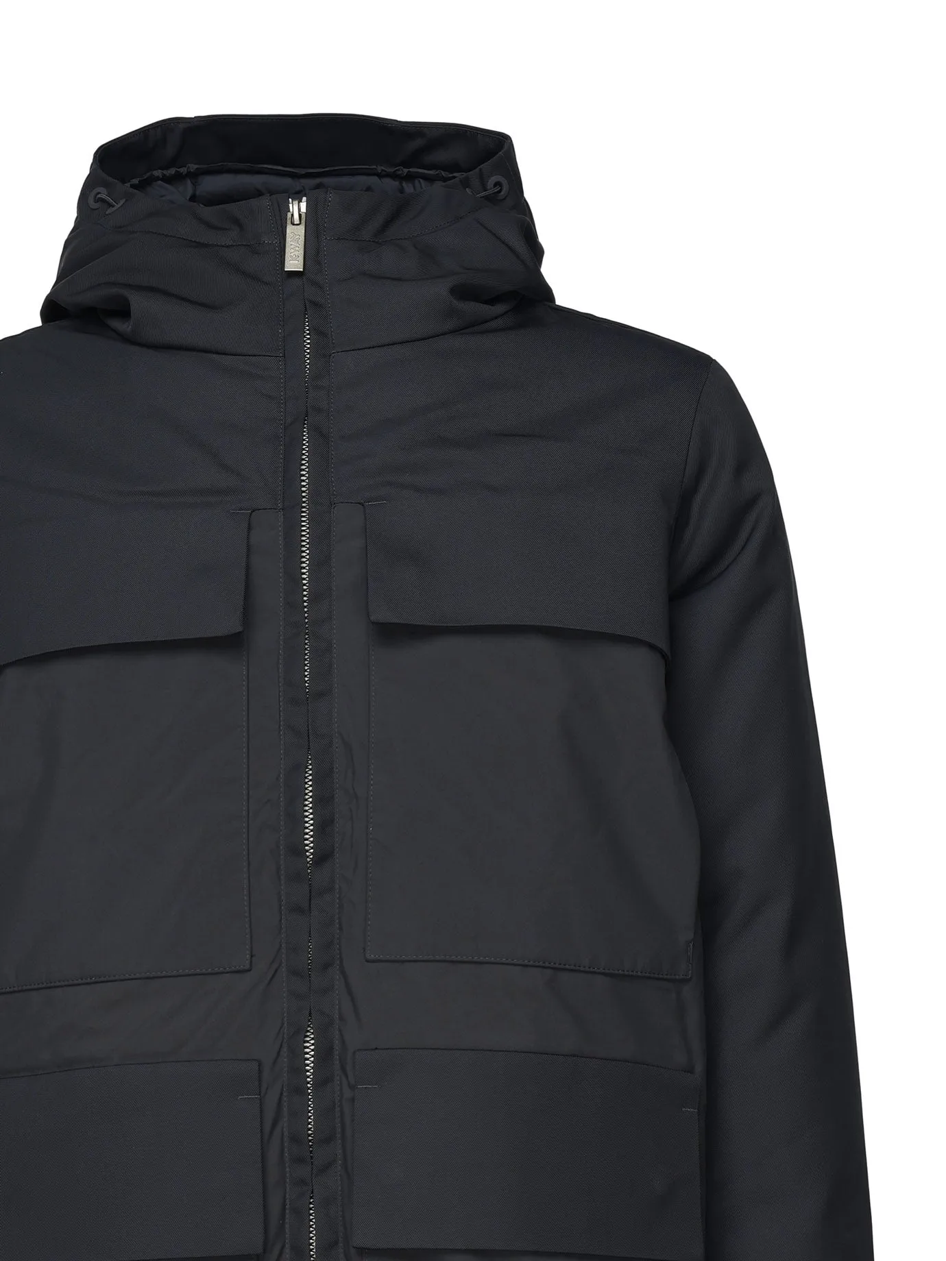 Blue Depth Nylon Parka Coat