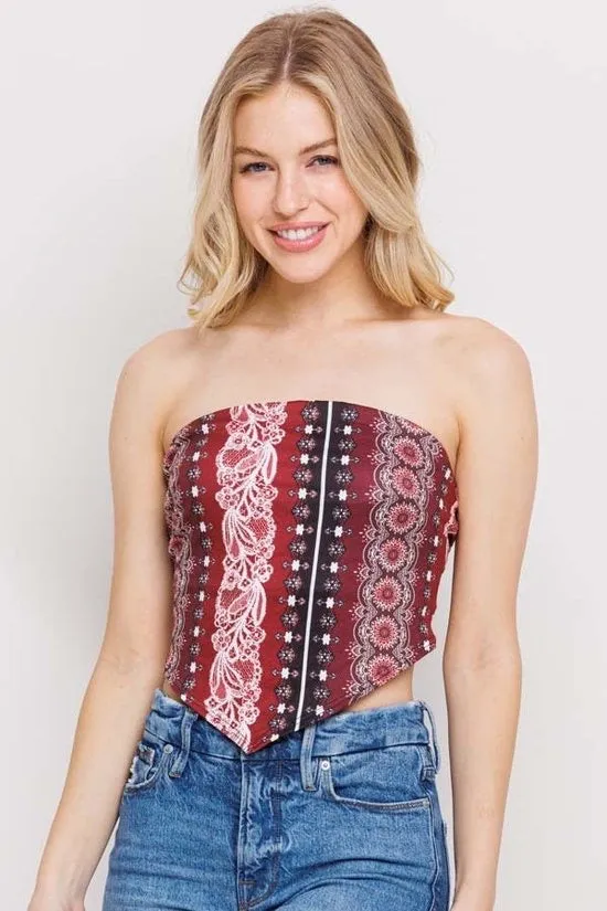 Bohemian Ethnic Handkerchief Crop Tops