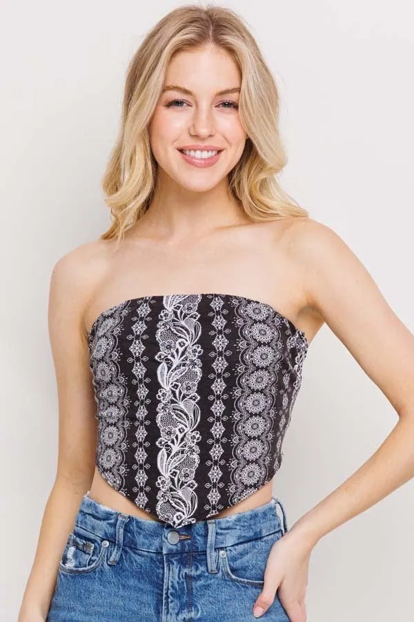 Bohemian Ethnic Handkerchief Crop Tops