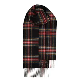 Bowhill Stewart Black Modern Lambswool Scarf | Wool Scarf