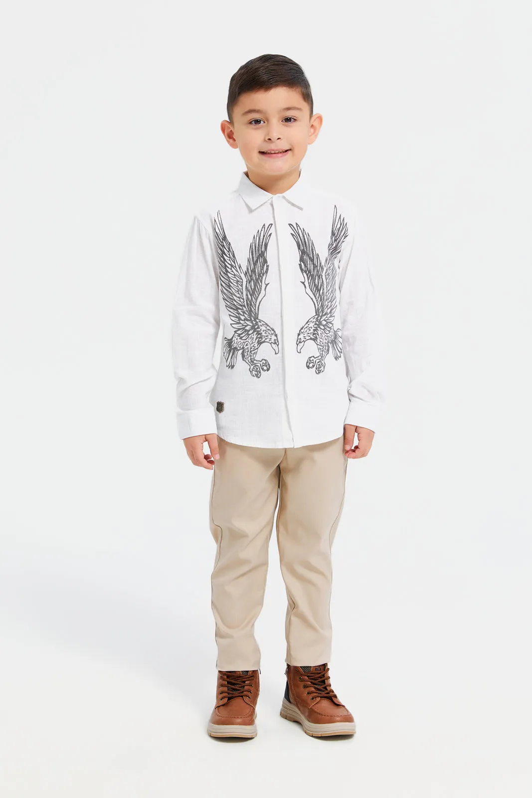 Boys Beige Formal Trouser